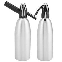Okuyonic 1L DIY Drink Bottle, Alloy Material Soda Bottle Siphon Soda Bottle For Mojitos For DIY(Silver)