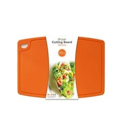 Liflicon Extra Large Thick Silicone Cutting Board 14.6'' X 10.43'' Chopping Board Flexible Cutting Mats Dishwasher Safe-Orange