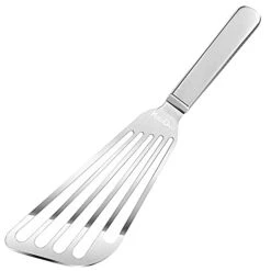 11.8inch Fish Spatula Stainless Steel Elegant Flexible Sturdy Thin Blade Slotted Spatula For Cooking Slotted Engled Flexible Flipper Egg Spatula (Silver)