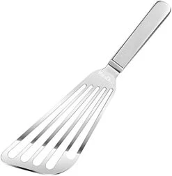 11.8inch Fish Spatula Stainless Steel Elegant Flexible Sturdy Thin Blade Slotted Spatula For Cooking Slotted Engled Flexible Flipper Egg Spatula (Silver) -KitchenAid Shop 416uwGctT5L. AC 1