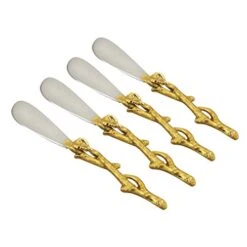 Elegance Golden Vine Spreaders, 6-Inch, Silver/Gold, Set Of 4