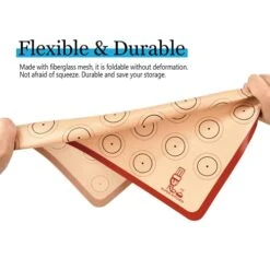 Baking Mat Macaron - Set Of 3 (2 Half Sheet Liners And 1 Quarter Sheet), Non Stick Silicon Cookie Oven Liner For Macaroons, Bake Pans, Pizza, Toaster, Cake And Bread Making (Red,Blue,Gray) -KitchenAid Shop 416xaWrMLqL