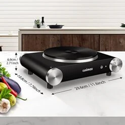 Electric Hot Plate For Cooking Portable Single Burner 1500W Cast Iron Hot Plates Heat-up In Seconds Adjustable Temperature Control Stainless Steel Non-Slip Rubber Feet Upgraded Version B101 -KitchenAid Shop 416yUXkKRNL