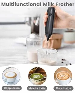 Milk Frother Rechargeable, Homradise Coffee Frother Handheld With Type-C Interface Frother For Coffee Latte Cappuccino Mocha Macchiato Frappe -Black 13 Milk Frother Rechargeable, Homradise Coffee Frother Handheld With Type-C Interface Frother For Coffee Latte Cappuccino Mocha Macchiato Frappe -Black -KitchenAid Shop 4172cVcZMgL