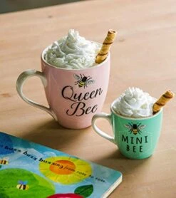 Queen Bee Mini Bee Mommy And Me Ceramic Cups | Gift Set Of 2 | Maternity Mothers Day Gift | Ceramic Coffee Hot Chocolate Milk Mugs | Gift Box Included -KitchenAid Shop 4176T6uL8eL