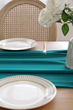 ONATIA 11Ft Teal Blue Chiffon Table Runner 29 X 130 Inches For Romantic Wedding Party Bridal Shower Decorations -KitchenAid Shop 4176dcvrn7L