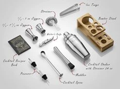 Mixology Bartender Kit And Cocktail Shaker Set For Drink Mixing | Mixology Set With 10 Bar Set Tools And Bamboo Stand Makes It The Perfect Home Cocktail Kit | Complete Bartender Kit (Silver) -KitchenAid Shop 4177fkZq6GL