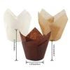 200pcs Tulip Cupcake Baking Cups, Muffin Baking Liners Holders, Rustic Cupcake Wrapper, Brown, White And Nature Color