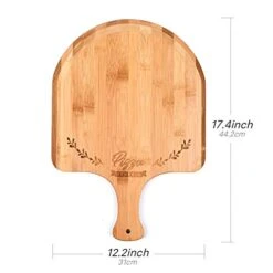 Menesia 12 Inch Premium Bamboo Pizza Peel With Handle,Wooden Pizza Paddle,Cutting Board For Fruit,Vegetables,Cheese,Bread(circle) -KitchenAid Shop 417Fd0AqtGL