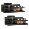 Magnetic Spice Rack Refrigerator Spice Rack Single Tier Fridge Spice Rack Magnetic Shelf Space Saving Black (Black 2 Pack)