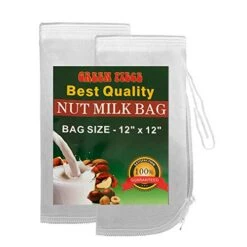 Nut Milk Bag-Reusable Strainer Set Nut Bag For Almond Yogurt Organic-12'' X 12'' Strong Filter Cloth Cold Brew Coffee Bag-Commercial Nut Milk Maker Mesh Strainer Pack Of 2 -KitchenAid Shop 417ZOy9kKTL