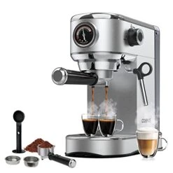Spresso Machine, Expresso Coffee Machines With Steamer, Cappuccino Machine, Upgraded 15 Bar Espresso Machine Maker With Milk Frother For Cappuccino Latte Macchiato, Christmas Coffee Gifts,1450W