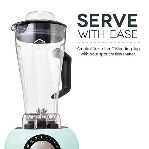Dash Ash Chef Series Deluxe Digital 64 Oz Countertop Blender, With Stainless Steel Blades, Tritan Blending Jug, Tablet Stand & USB Charging Port, For Smoothies, Nut Butters, Purees, Soup And More - Aqua 5 Dash Ash Chef Series Deluxe Digital 64 Oz Countertop Blender, With Stainless Steel Blades, Tritan Blending Jug, Tablet Stand & USB Charging Port, For Smoothies, Nut Butters, Purees, Soup And More - Aqua - Image 3