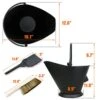 Risun Fireplace Ash Bucket With Shovel And Hand Broom, Coal Bucket, Metal Bucket, Pellet Bucket, And Wood Pellet Container For Charcoal Wood, Fire Pits, Burning Stoves, Indoor, And Outdoor