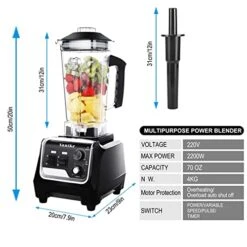 Blender Smoothie Blender, 2200W High Speed Professional Countertop Blender For Shakes And Smoothies, Commercial Blender Built-in Timer, 70OZ BPA-Free Tritan For Crushing Ice,Frozen Dessert,Salsa,Juice (Countertop Blender) -KitchenAid Shop 417thxI6AsL