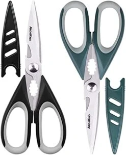 Itchen Shears With Sheath, ARCHIKING 2pack Sharp Kitchen Scissors,Stainless Steel Scissors,Poultry Shears,Utility Scissors,Office Scissors,Dishwasher Safe For Chicken,fish,meat,BBQ (Black&Green) -KitchenAid Shop 417vQiLVcPS. AC