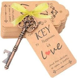 52pcs Skeleton Key Bottle Opener Wedding Favors For Guests Personalized Souvenir Set With Thank You Gift Cards And Ribbons For Wedding Bridal Shower Party Favors(Antique Silver) -KitchenAid Shop 417vewZKxiL. AC