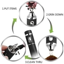 Electric Herb Grinder Rechargeable Heavy Duty Stainless Steel Clear Glass Dispenser Window -KitchenAid Shop 41807XOpncL