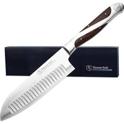5.5 Inch Japanese Style Santoku Knife | Hammer Stahl | High Carbon Stainless Steel Kitchen Knife | Razor Sharp Multipurpose Chopping Knife For Meat, Vegetable & Fruit With Ergonomic Handle & Gift Box