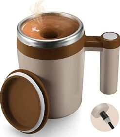 Self Stirring Coffee Mug,Rechargeable Automatic Magnetic Self Mixing Coffee Mug With 2 Stir Bar,13oz Auto Stainless Steel Mixer Cup For Coffee Milk Cocoa For Office Travel Best Christmas Gifts (White) -KitchenAid Shop 4185t5EEg2L. AC