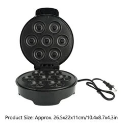 Mini Donut Maker, Electric Press Machine For Quick Breakfast And Desserts - Black US Plug 110V 1000W