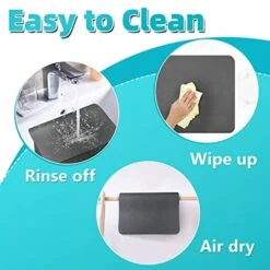 Coffee Maker Mat For Countertops: Coffee Mat Absorbent Coffee Bar Mat For Kitchen Hide Stain Rubber Backed, 12" X 17" Coffee Bar Accessories Fit Under Coffee Machine Coffee Pot Appliance Mats (Grey) -KitchenAid Shop 418B6usImCL