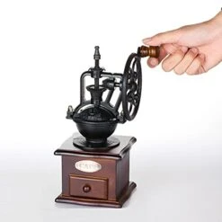 Vintage Style Manual Hand Coffee Bean Grinder Mill, Cast Iron Hand Crank, Ceramic Core, Adjustable Grinder, Make Fresh Coffee For Coffee Enthusiasts By UnderReef (Dark Brow) -KitchenAid Shop 418DiO7DtyL