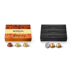 Nespresso Capsules VertuoLine, Caramel Cookie, Mild Roast Coffee, 30 Count Coffee Pods, Brews 7.8oz & Capsules VertuoLine, Melozio, Medium Roast Coffee, 30 Count Coffee Pods, Brews 7.8oz -KitchenAid Shop 418G32IxMPL