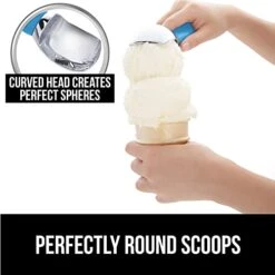 Gorilla Grip Large, Comfortable Handle, Heavy Duty Ice Cream Scoop, Professional Grade Scooper, Get Perfect Shape Scoops, Great For Spooning Frozen Hard Gelato And Sorbet, Cookie Dough, Melon, Aqua -KitchenAid Shop 418H2fa3E7L