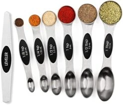 Magnetic Measuring Spoons Set Stainless Steel With Leveler,Multicolors Measuring Cups And Spoon Set Kitchen Gadgets Apartment Essentials Fits In Spice Jars,Stackable Metal Tablespoon Spoon For Baking -KitchenAid Shop 418H9mm5m4L. AC