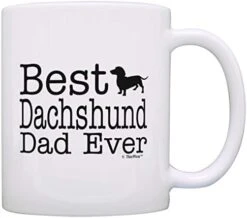 Dog Owner Gift Best Dachshund Dad Ever Paw Pattern 11oz Ceramic Coffee Mug Tea Cup White -KitchenAid Shop 418HE7lnBfL. AC