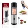 Gravity Electric Salt And Pepper Grinder Battery Operated,Automatic Salt And Pepper Shakers,Pepper Mill Grinder With Led Light,-Adjustable Coarseness(1 PCS)