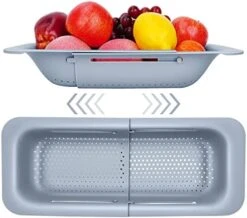 Colander Silicone, AKosco Strainer Collapsible With Extendable Handle Over The Sink Colander Drain Basket For Pasta Vegetable Fruit Dishes Home Kitchen -KitchenAid Shop 418Qrov70cL. AC