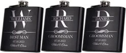 Et Of 6, Groomsmen Gifts For Wedding | Personalized Groomsmen Flasks W/Optional Gift Box, Bachelor Party Team, 6 Oz. Custom Engraved Hip Flasks For Best Man And Groomsman Proposal #3 -KitchenAid Shop 418T4mB2bTL. AC