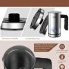 Milk Frother, 4 In 1 Automatic Electric Milk Steamer, Cold And Hot Milk Foam Maker & Milk, Chocolate Warmer For Cappuccino, Hot Chocolates, Macchiato, Latte, NTC Temperature Control System, Black