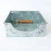 Rustic Galvanized Metal Napkin Holder,Napkin Dispenser For Kitchen Tables, Gifts, Indoor Or Outdoor Dining (7” X 7” X 2.6”)