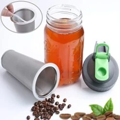 Cold Brew Coffee Maker Mason Jar 32 Oz Wide Mouth Mason Jar Iced Coffee Tea Pitcher With Coffee Filter Airtight & Leak-Proof Pitcher 1 Quart -KitchenAid Shop 418lsovH7CL