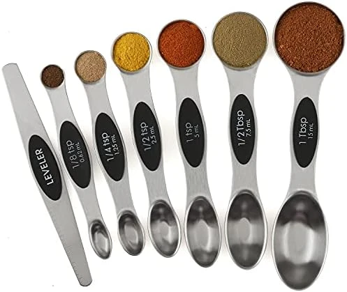 Magnetic Measuring Spoons Set Of 7 Stainless Steel Double Sided Nesting Teaspoon Tablespoon For Measuring Dry Liquid Ingredients 10 Magnetic Measuring Spoons Set Of 7 Stainless Steel Double Sided Nesting Teaspoon Tablespoon For Measuring Dry Liquid Ingredients - Image 8