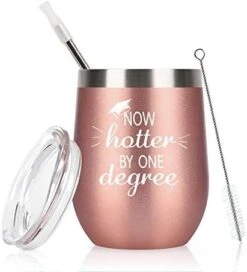 Graduation Gifts, Now Hotter By One Degree Wine Tumbler With Lid, Grad Christmas Gifts For College High School Graduates College Grad Masters Degree, 12 Oz Insulated Stainless Steel Tumbler, Rose Gold 13 Graduation Gifts, Now Hotter By One Degree Wine Tumbler With Lid, Grad Christmas Gifts For College High School Graduates College Grad Masters Degree, 12 Oz Insulated Stainless Steel Tumbler, Rose Gold -KitchenAid Shop 418r7MEVRL. AC
