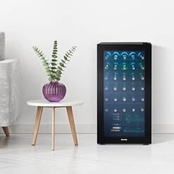 DWC036A2BDB-6 3.3 Cu. Ft. Free Standing Wine Cooler, Holds 36 Bottles, Single Zone Drinks Fridge With Glass Door-Beverage Chiller For Kitchen, Home Bar, In Black -KitchenAid Shop 4190cj6chhL