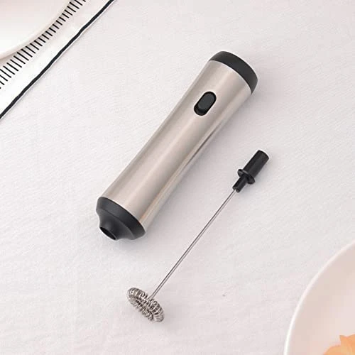Frother Handheld, Electric Milk Frother, USB C Rechargeable Milk Frother, Mini Frother With Stand, Kitchen Gift Hand Frother For Coffee Cappuccino, Frappe, Matcha, Hot Chocolate-Stainless Steel Silver 8 Frother Handheld, Electric Milk Frother, USB C Rechargeable Milk Frother, Mini Frother With Stand, Kitchen Gift Hand Frother For Coffee Cappuccino, Frappe, Matcha, Hot Chocolate-Stainless Steel Silver - Image 6