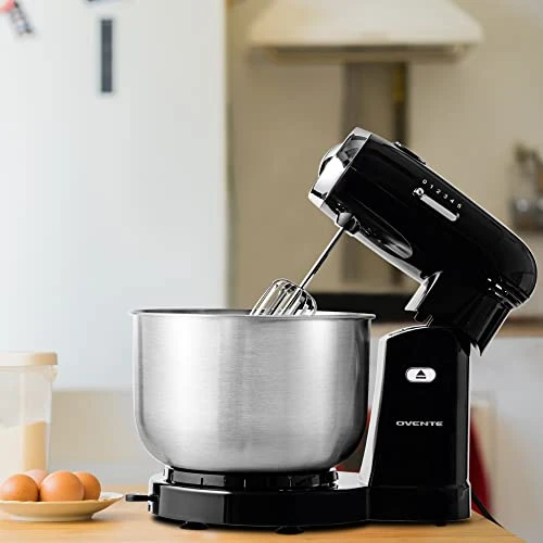 Vente Electric Kitchen Stand Mixer With 3.5-Quart Removable Stainless Steel Mixing Bowl, 5 Speed Control, 250-Watt Power, 2 Blender Attachment Egg Beater Whisk & Dough Hook Black SM680B 6 Vente Electric Kitchen Stand Mixer With 3.5-Quart Removable Stainless Steel Mixing Bowl, 5 Speed Control, 250-Watt Power, 2 Blender Attachment Egg Beater Whisk & Dough Hook Black SM680B - Image 4