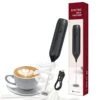Rechargeable Milk Frother Handheld With USB-C Foam Maker Frother For Lattes Whisk Drink Mixer For Coffee, Mini Foamer For Cappuccino, Frappe, Matcha, Hot Chocolate-Black