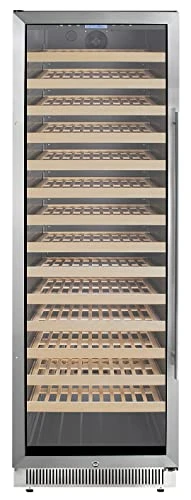 WC1926BLHD 24" Wide Single Zone Wine Cellar, Up To 165 Standard 750ml Bordeaux Style Bottles Or Burgundy Style Bottles, Automatic Defrost, Glass Door, Black Cabinet, 115 V AC
