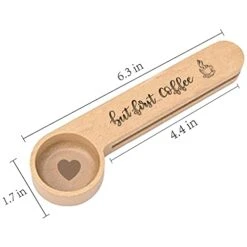 4 Pieces Wooden Coffee Scoop And Bag Clip- Drink Coffee - 1 Tablespoon Solid Beech Wood Measuring Scoop- Suitable For Coffee Beans And Loose Tea, Coffee Lovers Gifts. Friend Gift. -KitchenAid Shop 4198zLSi3HL