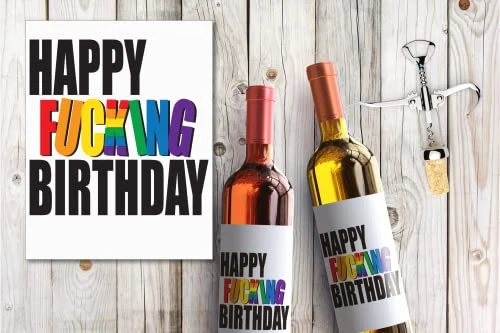 GENERIC LGBT Happy Fucking Birthday Wine Label, Birthday Party, My Best Bitches Wine Label, Wine Gift, Funny Cute ,Gifts For Her 4 GENERIC LGBT Happy Fucking Birthday Wine Label, Birthday Party, My Best Bitches Wine Label, Wine Gift, Funny Cute ,Gifts For Her - Image 2