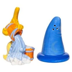 Enesco Disney Ceramics Fantasia Sorcerer Hat And Broom Salt And Pepper Spice Shaker Set, 3.5 Inch, Multicolor