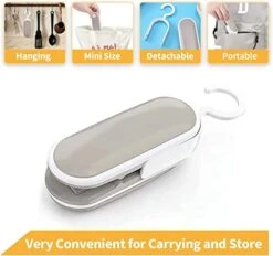 GENERIC Mini Bag Sealer, Portable Heat Vacuum Sealers Plastic Sealer, Chip Bag Sealer, 2 In 1 Heat Seal And Cutter Mini Food Sealer For Plastic Bags Mini Portable Sealer, Bag Sealer (2 Pack) -KitchenAid Shop 419LK8QKPpL