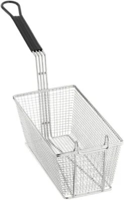 Deep Fryer Basket | 13" X 6.5" X 5.25" Restaurant Kitchen Commercial Use | Front Hooks Non-Slip Handle | Nickle Plated Stainless Steel (4 Pack) -KitchenAid Shop 419Nf84ohsL. AC