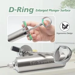 Tri-Sworker Meat Injector Syringe For Smoking With 4 Marinade Flavor Food Injector Needles, Ideal To Injector Marinades For Meats, Turkey, Brisket, Beef; 2-OZ Capacity -KitchenAid Shop 419REvHUXtL